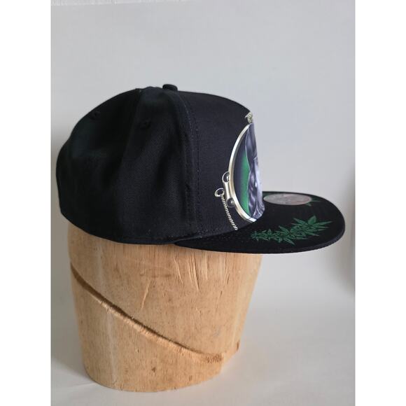 Dyse One Snapback Hat Black Benjamin Franklin Weed Leaf Graphic NWT - Picture 3 of 10